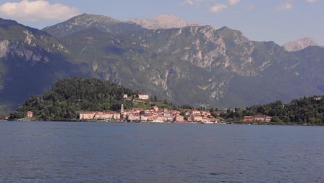 a village at the other side of the lake como in italy
