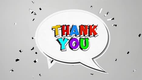 colorful thank you comic speech bubble