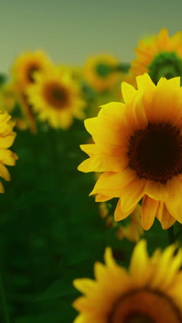 close-up of a sunflower in a field