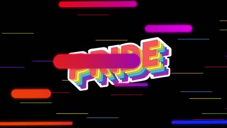 Animation-of-colorful-shapes-over-pride-on-black-background