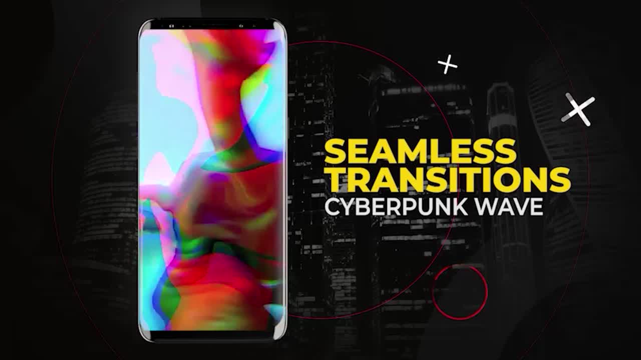 Transições verticais de onda cyberpunk