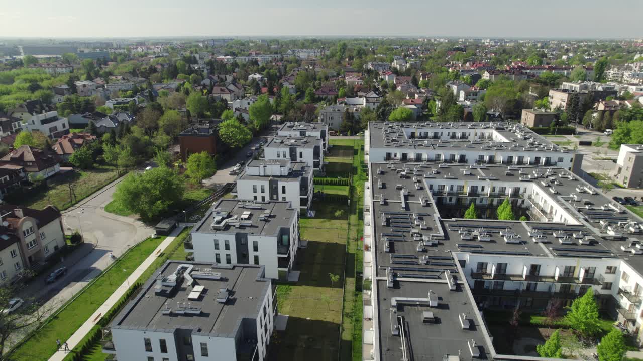 Şehirde Modern Konut Apartman Binalarının Hava Manzarası