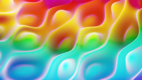 beautiful abstract 3d surface with glitter sparkles, extruded or displaced waves transform in loop. rainbow gradient, soft matte material like morphing sweetness or marmalade with light inner glow.