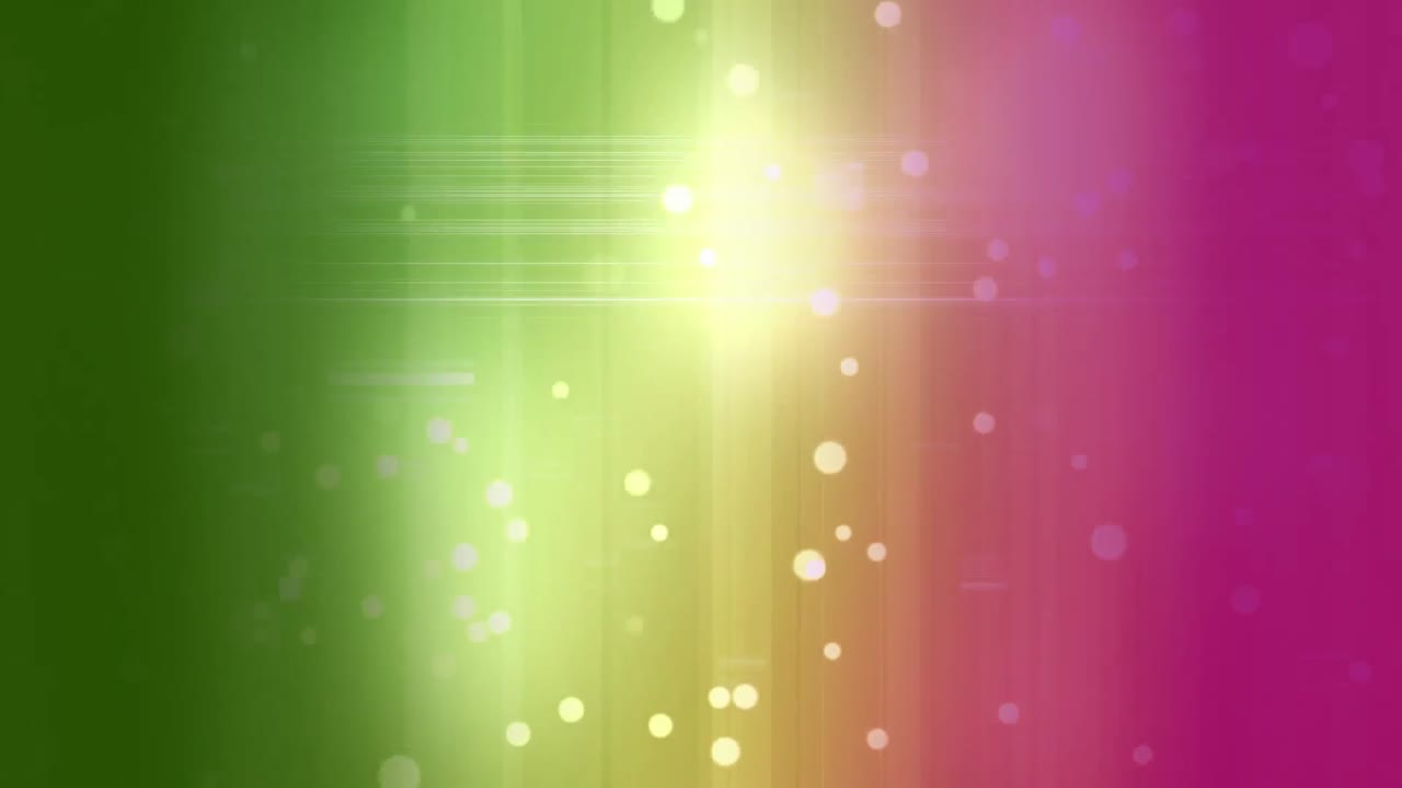 빛 거품으로 둘러싸인 다채로운 빛 효과 라인의 애니메이션