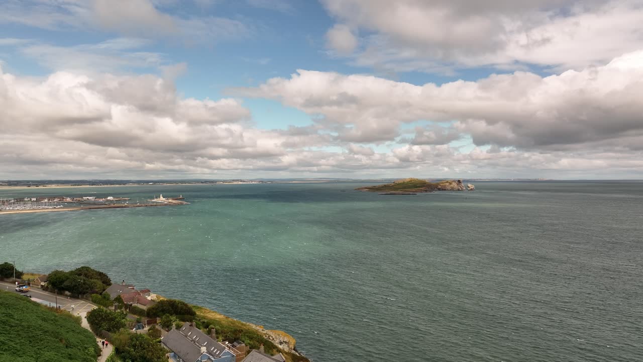 Stunning 4K drone footage of Howth, Ireland on a bright sunny summer day