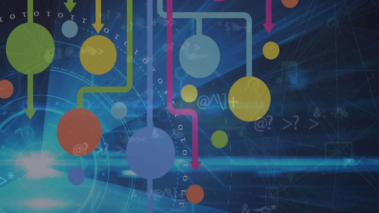 animación de la red de conexiones con iconos en todo el mundo