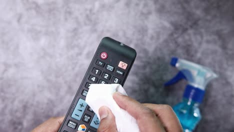 cleaning a tv remote control