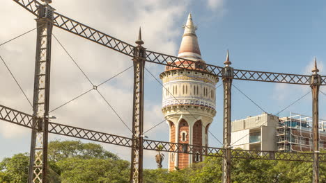 ornate old water tower in barcelona