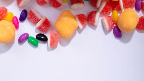 animation of sweets on white background