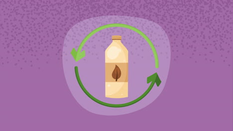 animación de flechas de reciclaje ecológicas