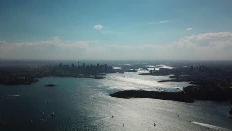 aerial view of sydney harbor and city skyline