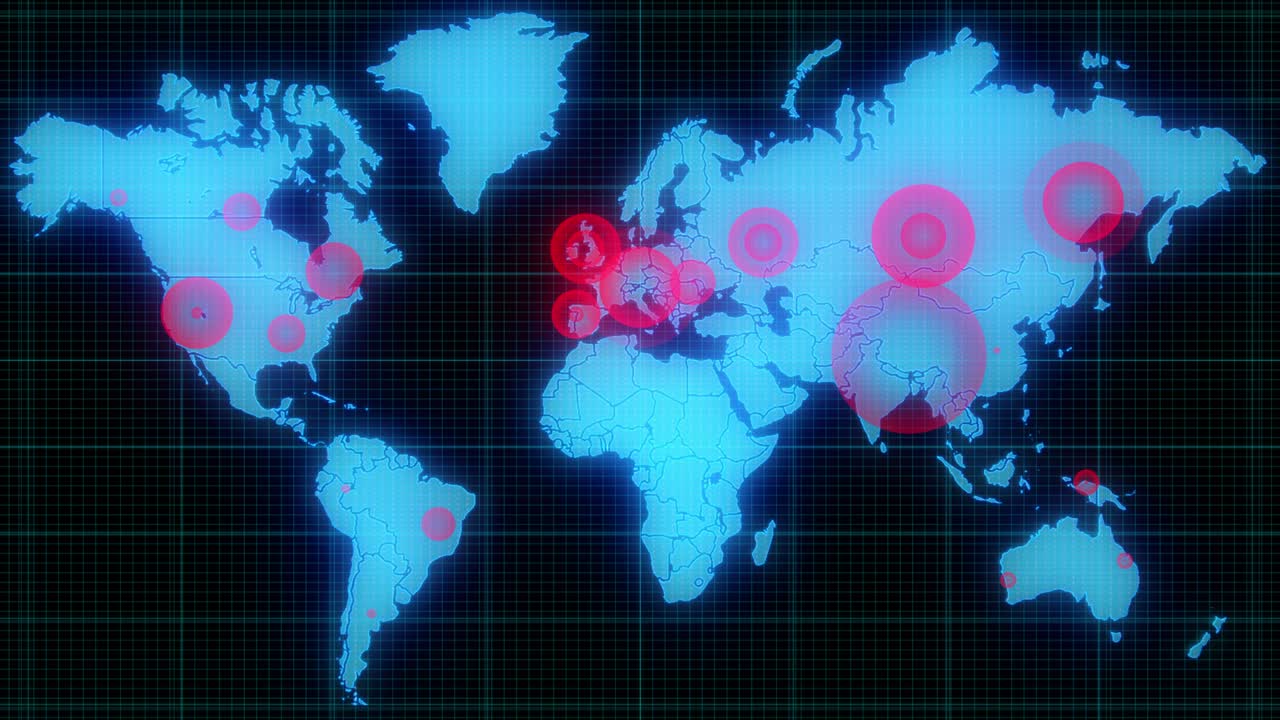 world map corona virus pandemic animation
