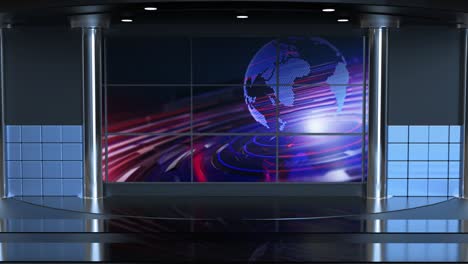 el bucle de fondo del estudio de noticias virtual en 3d