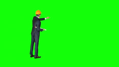 hombre de negocios usando pantalla digital