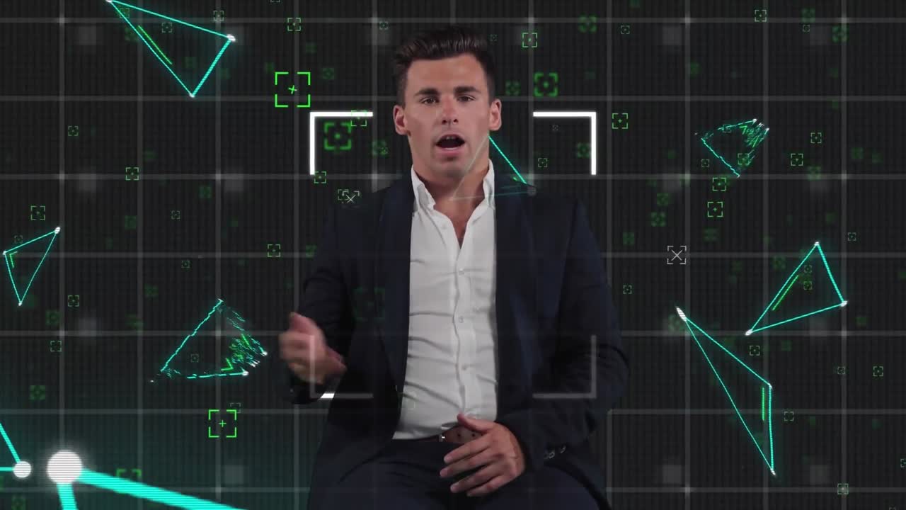 수학적 데이터 처리를 통한 사업가의 애니메이션