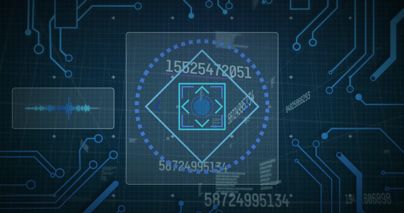 Animation of text with globe and network of connections