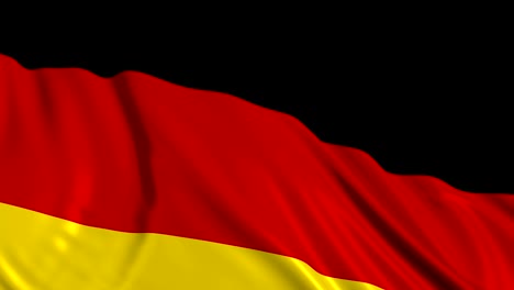 german flag in slow motion. the flag develops smoothly in the wind