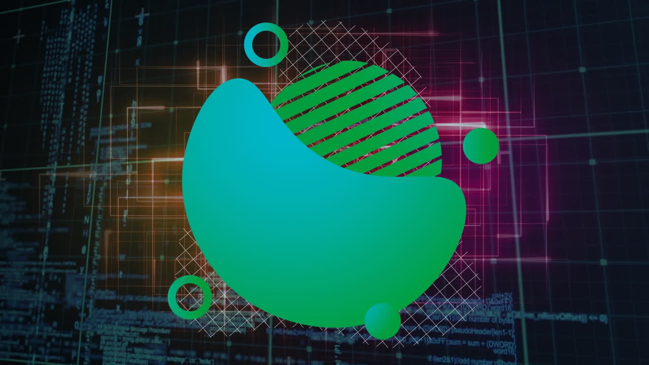Animation of data processing over shapes