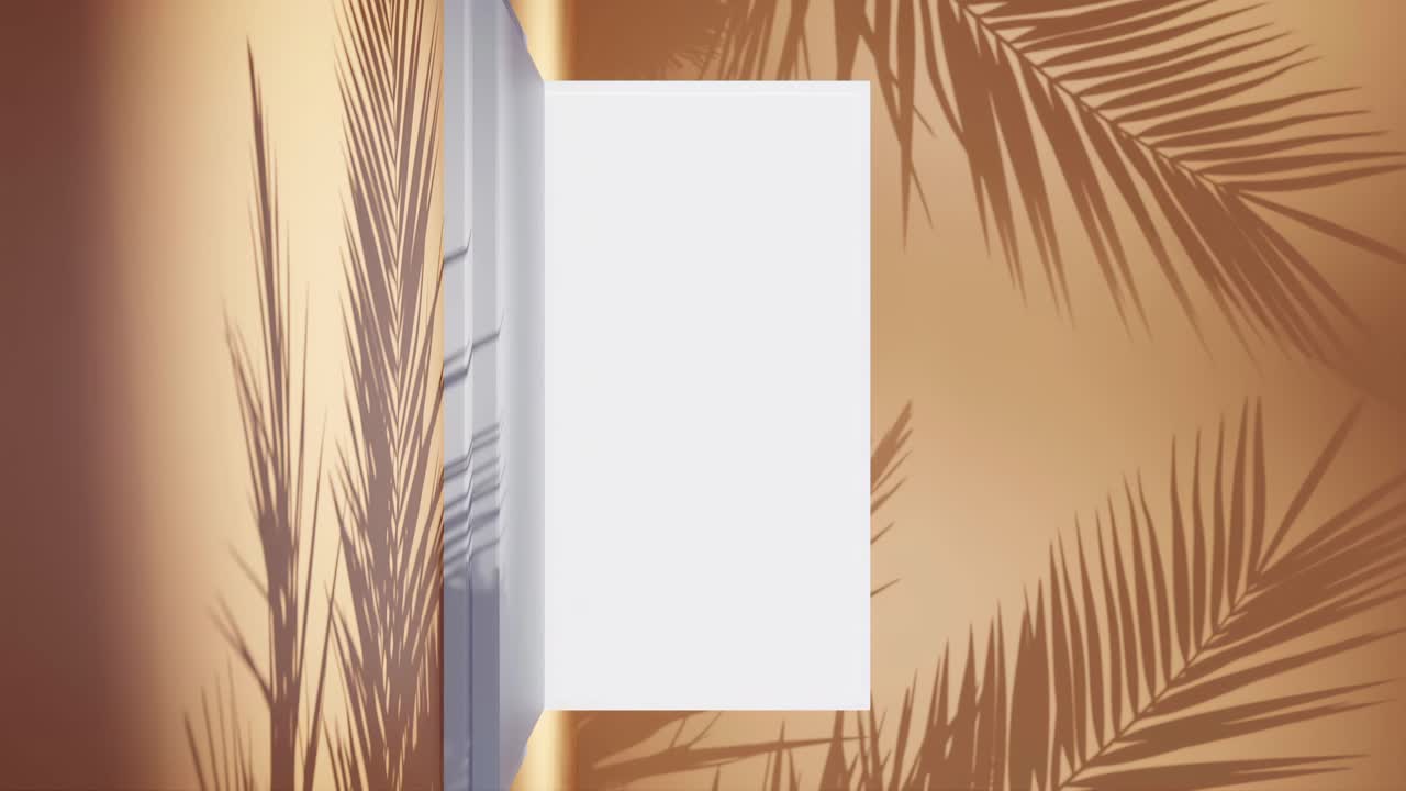 노트북으로 원격 작업 디지털 유목 여행 개념의 수직 3d 렌더링 애니메이션 열대  비치 배경