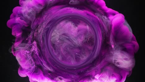 ink water splash vapor cloud motion purple dye