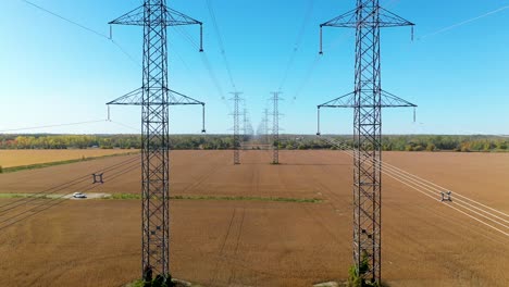 high voltage power lines in the heart of