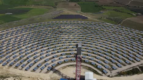 vista aérea de la instalación de paneles solares