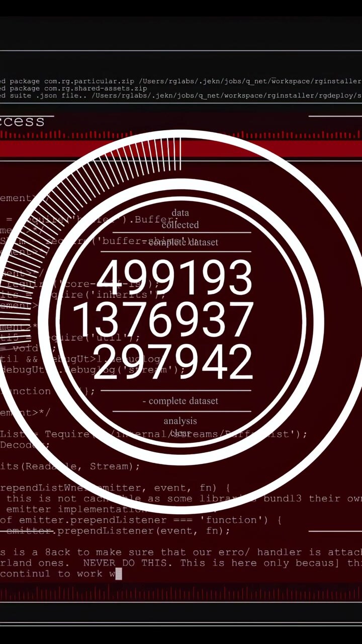 Vertical video: On feed starting, HUD filling, radial ring moving, numbers updating, showing status