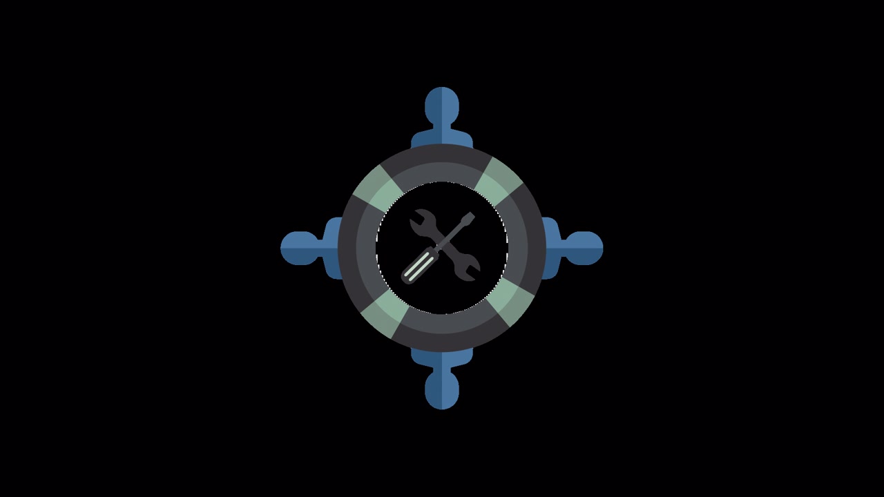 Animated Icon of Team Collaboration and Technical Support