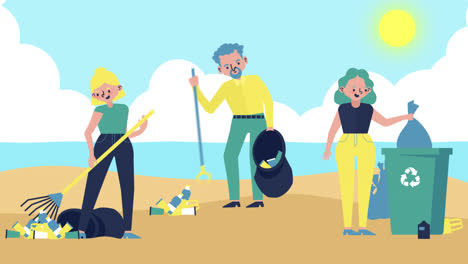 voluntarios de limpieza de playas