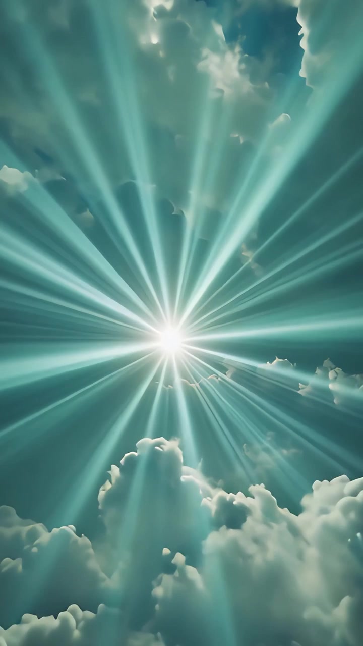 Christian Cross Heavenly Light Worship Background 4K