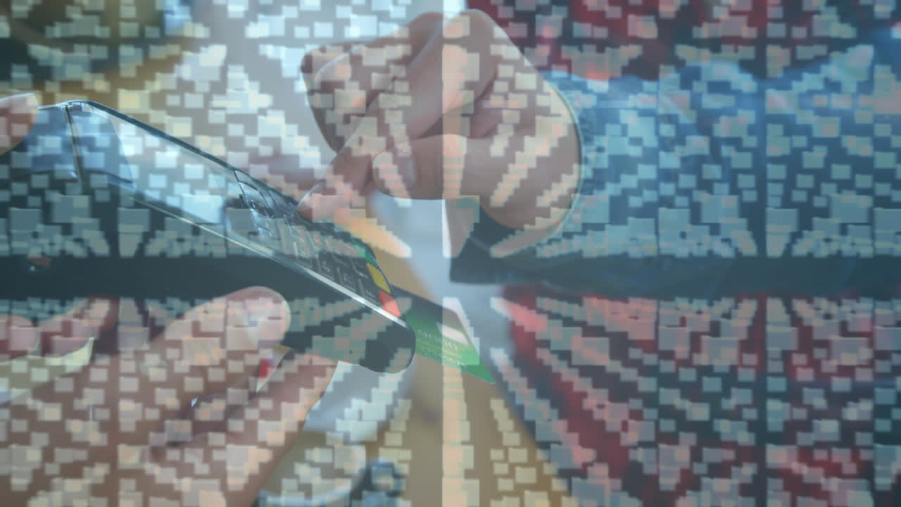 결제 터미널을 사용하는 사람들에 대한 네트워크 보안  ⁇ 락의 애니메이션