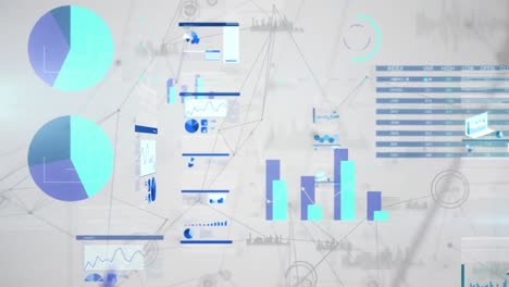 Animation-Des-Verbindungsnetzes-Und-Der-Statistischen-Datenverarbeitung-Vor-Grauem-Hintergrund