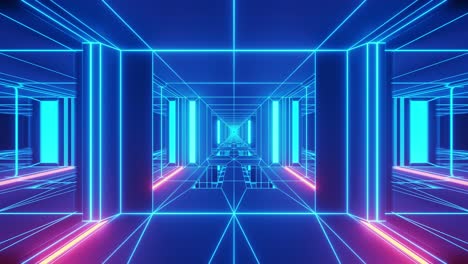 neon tunnel: a cyberpunk journey through glowing lines and geometric shapes