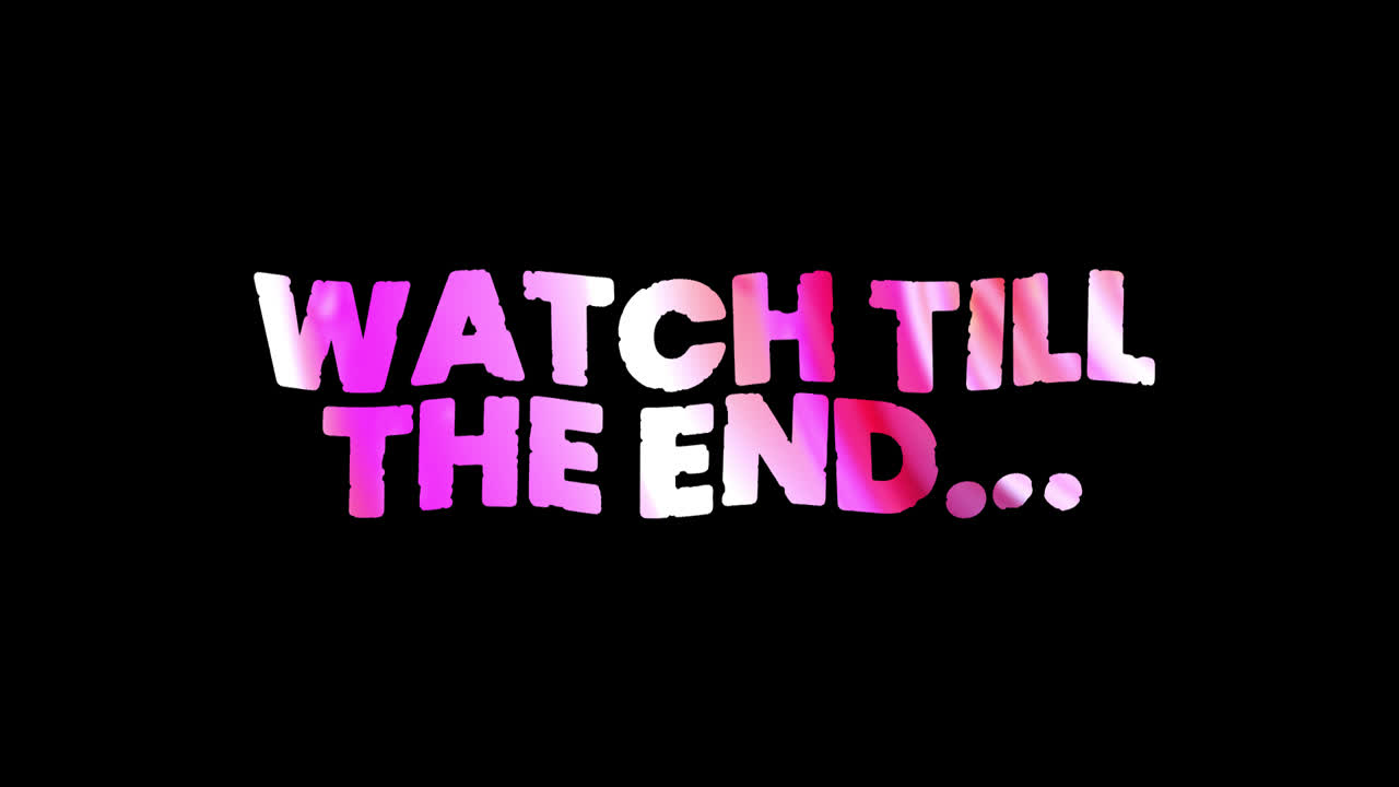 Animated Text Watch Till The End with Sparkles on Black Background