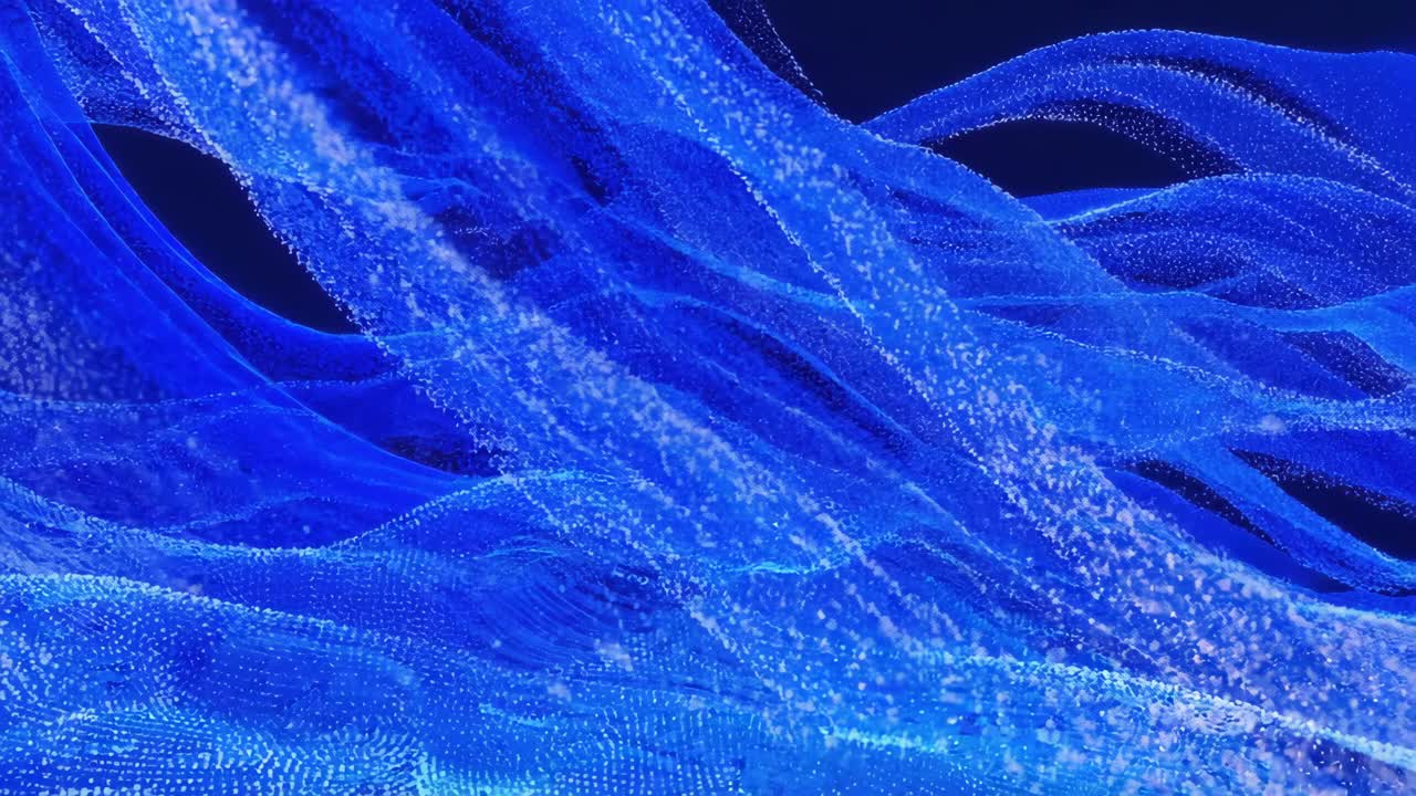 Abstract Blue Particle Waves Background