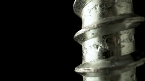 macro close-up of a metal screw thread