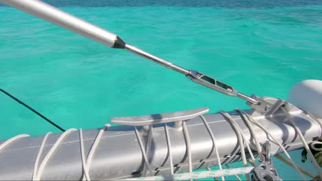 sailing on beautiful turquoise water in slow motion