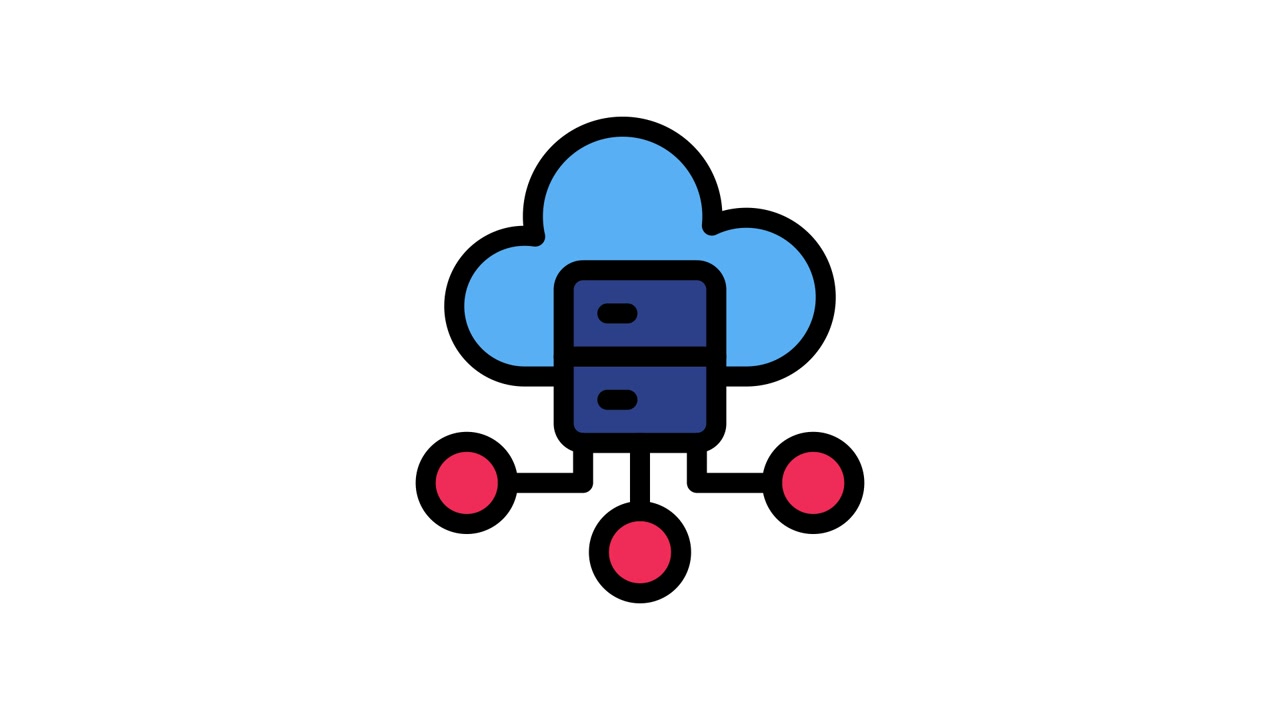Animated Cloud Server Network Connection Icon