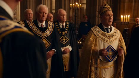 masonic ceremony in a cathedral