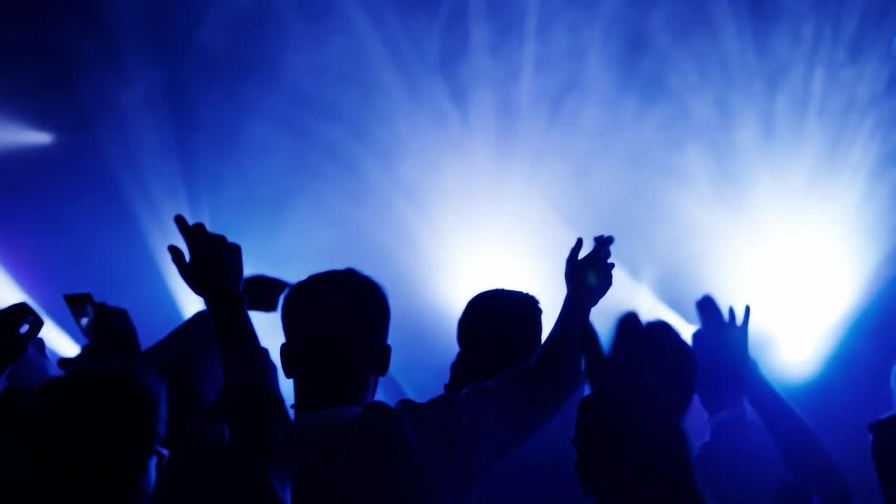 Silhouette di una folla a un concerto