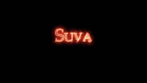 suva written with fire. loop