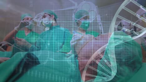 Animation-of-medical-data-processing-over-team-of-surgeons-performing-operation-at-hospital