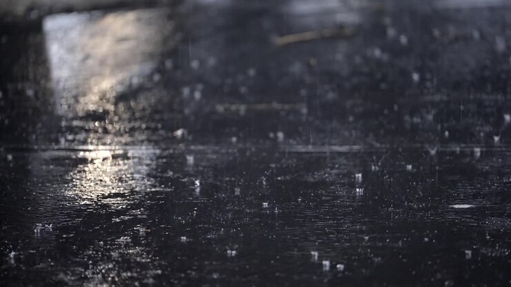 Slow Motion Night Raindrops, Moody Ambiance