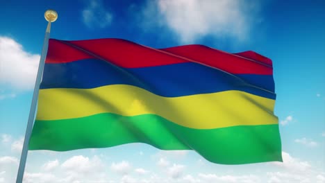 4k bandera muy detallada de mauricio en bucle