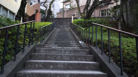 progression of climbing outdoor stairs captured in intervals