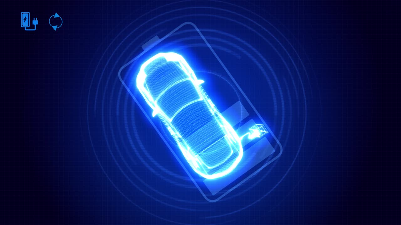 Electric Car Battery Charging Illustration