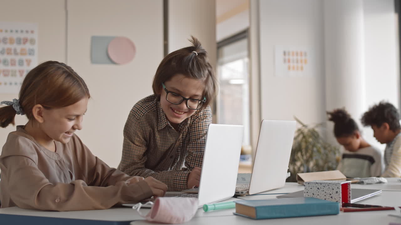 5 Grade Classmates Chatting during Break