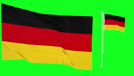 Greenscreen-Schwenkt-Deutsche-Flagge-Oder-Fahnenmast