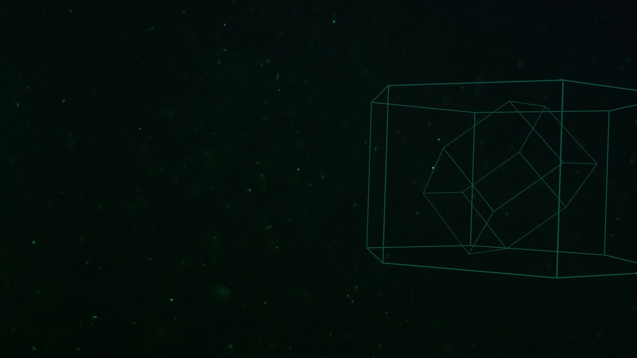 Motion abstract geometric shape with particles in space 14