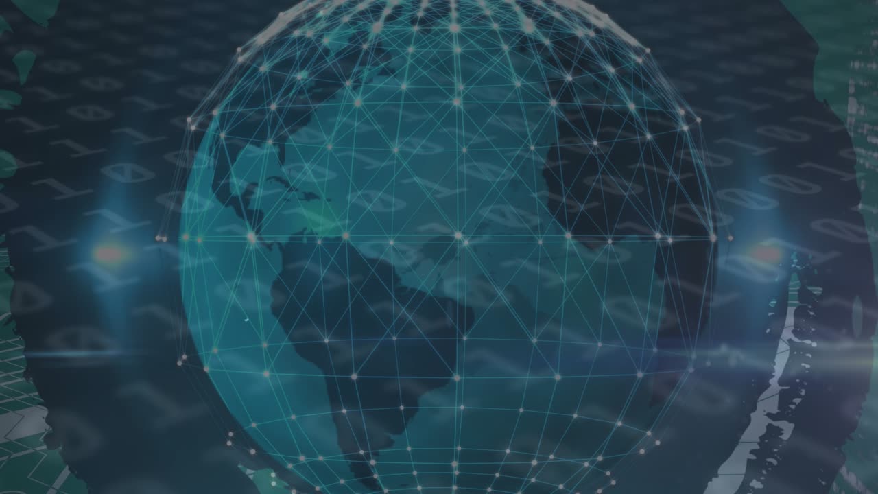 Animation of globe over data processing